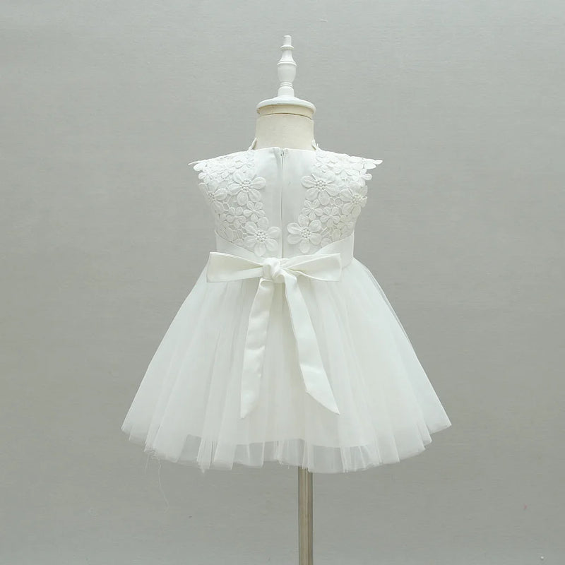 Baby dresses girl pink lace flower baptism dress birthday party baby girl clothes