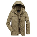Men's Mid-length Winter Jackets Style Cotton-padded Windbreaker Jacket Trend Cotton Heating Windproof Coats