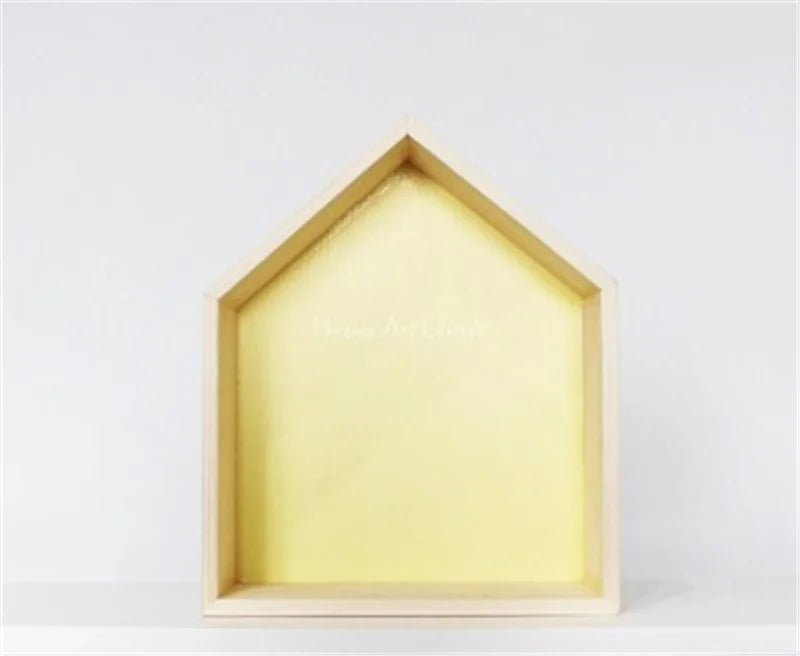 Nordic Wall Shelf Display Hanging Shelving Kid's Room House Shape Shelf Wooden Decor