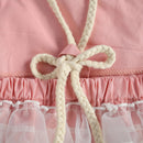 Summer Infant Baby Girls Two-Piece Set Sleeveless Bodysuit Embroidery Strap Jumpsuits Patchwork Cute Clothes