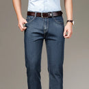 Classic Style Modal Fabric Men's Thin Jeans Spring and Summer Business Straight Denim Pants Male