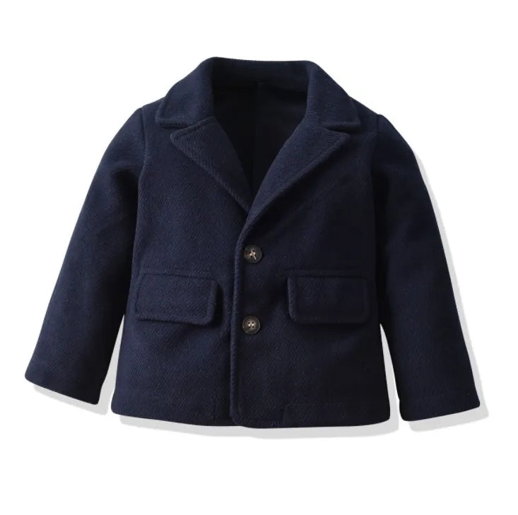 Winter Arrival Classic Fashion Boy's Woolen Coat Suit  Birthday Party Clothing