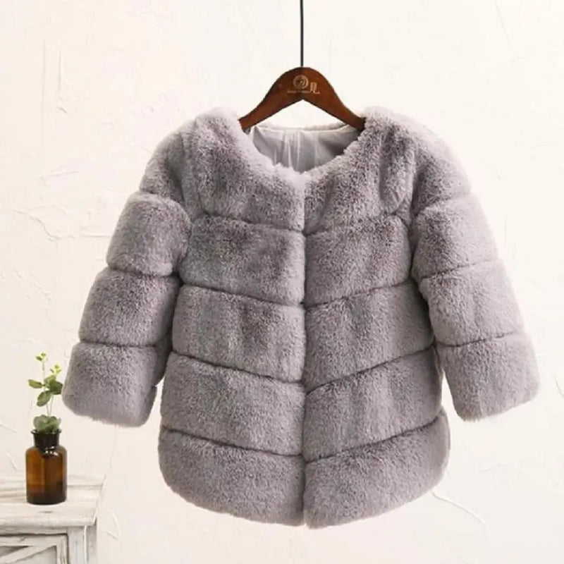 Baby unisex Imitation Fur Spliced Outerwear Winter Thicker Warm Jacket Modis Kids Clothes Overcoat