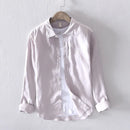Linen Shirts For Men Long sleeve Casual Dress Shirt Men Male