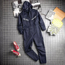 Men One Piece Hoodie Jumpsuit Safari Cargo Overalls Straight Pants Casual Streetwear Trousers