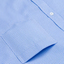 Men's Shirt Long Sleeve Blue Jacquard Plaid Man Shirts Business Formal Button Up Clothing Patch Chest Pocket