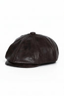 Beret Hats For Man Genuine Leather Caps Retro