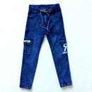 Children's Jeans Spring Autumn Boys Denim Pants Kids Multi-pocket Slacks