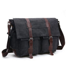 Men Messenger Bags Canvas and Leather Patchwork Big Satchel Shoulder Bags Male Laptop Briefcase Vintage Travel Handbag