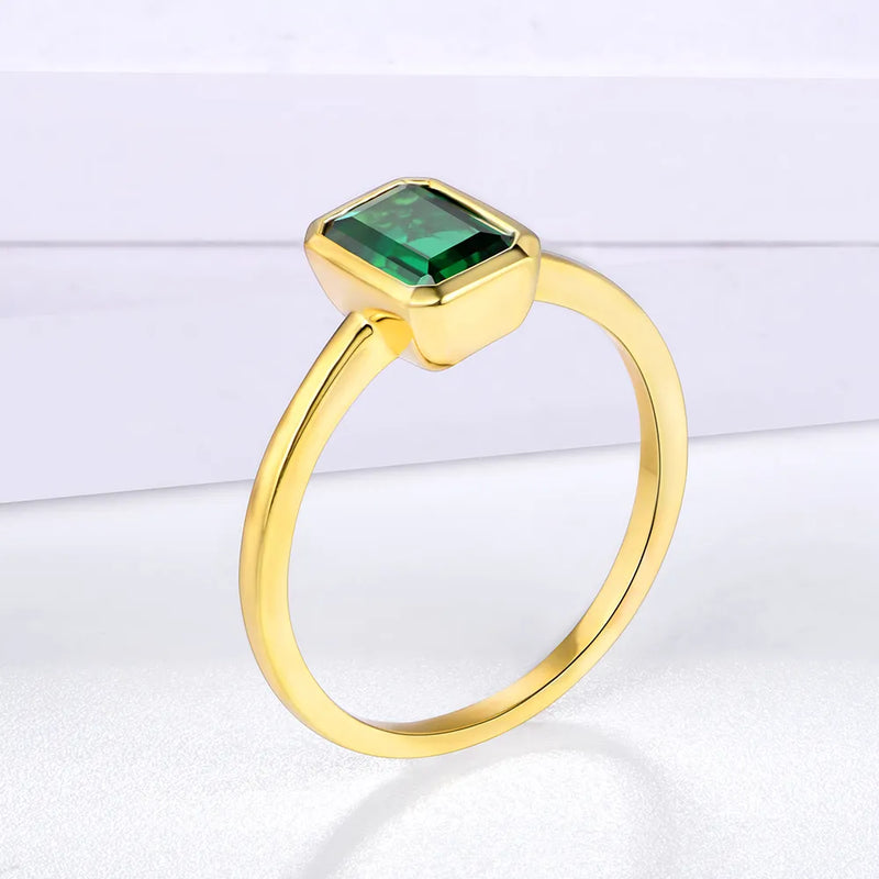 Emerald Rings for Women Real Silver Ring Mens Jewelry Anniversary Party Gift