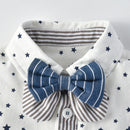Baby Boy Romper Bow Tie Outfit Suit Toddler Boys Clothes Suit Stars Summer Gentleman Jumpsuit