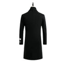 Autumn Winter Men's Woolen Coat Wool Warm Stand Collar Long Sleeve Trench Jacket
