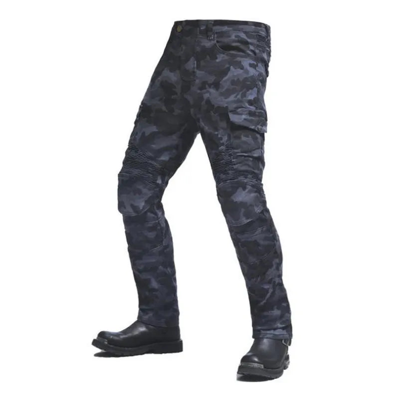 Camouflage Cargo Motorcycle Jeans Mens Casual Denim Pants Men's Elasticity Jean Trousers Male Man Clothing