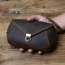 Retro Leather Men Mobile Phone Bag Leather Waist Bag Top Layer Clutch Cross-body Shoulder Bag