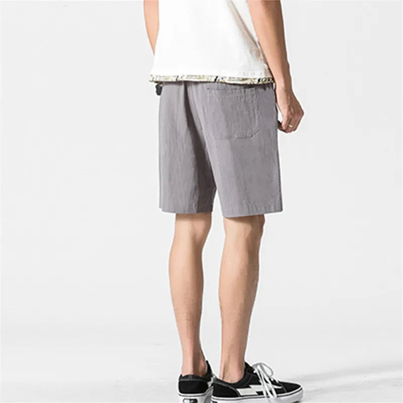 Shorts Men Casual Shorts Summer Breathable Comfortable Drawstring Soft Shorts