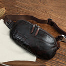 Genuine Leather Waist Bag For Men Casual Small Shoulder Crossbody Bags