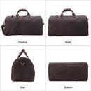 Genuine Leather Large Duffel Bag Business Men's Travel Bag Crazy Horse Leather Retro Travel Bag Male Weekend Duffel Bag