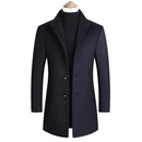 Men Wool Blends Coats Autumn Winter Solid Men Wool Jacket Smart Casual Male Turn Down Collar Coats Clothing