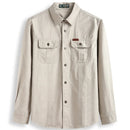 Men's Regular-Fit Long-Sleeve Solid Shirt Men's Fat Military Work Shirts