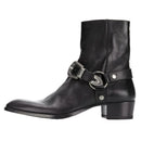 Mens High Top Shoes Genuine Leather Ankle Boots Male Gothic Zipper Buckle Pointed Toe Increase Chelsea Boots