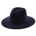 Navy blue wide-brimmed hat on a white background, Obroi