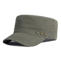 Casual Flat Top Army Caps For Men Cotton Military Hats Women Solid Black Sun Hat