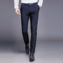 Men Suit Pants Straight Spring Autumn Long Male Classic Business Casual Trousers Slim Fit Full Length