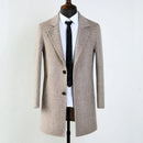 Men's Winter Woolen Coat England Warm  Jacket Cloth Male Solid Coat