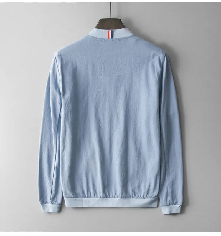 Simple Long-Sleeve Linen Men Jacket White Clothing Casual Brand Jackets for Men