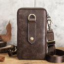 Men Shoulder Bag Genuine Leather Crossbody Bags Large Capacity with Phone Pocket Casual Male Waist Pack