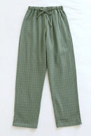 Cotton trousers thin home pants Elastic Waist Sleep Bottoms Plaid lounge pants home sleepwear
