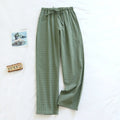 Cotton trousers thin home pants Elastic Waist Sleep Bottoms Plaid lounge pants home sleepwear