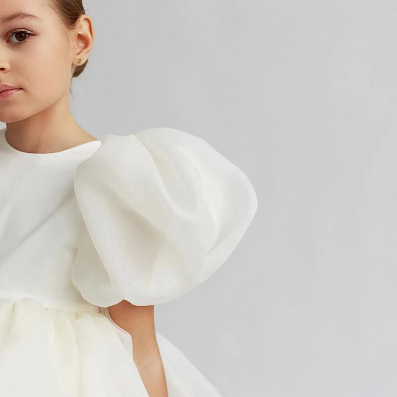 Flower Girl Dress Kids Bridemaid Wedding Dresses Children Tulle Ball Gowns Girls Boutique Party Wear Elegant Frocks