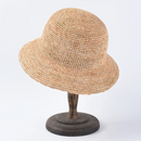 Handmade Ladies Crochet Natural Raffia Straw Bucket Hat For Spring Summer Beach Floppy Caps