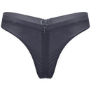 Sexy Womens Lingerie Panties See-Through Briefs Panties Low Rise Elastic Waistband Zipper Crotchless Thongs Underwear Underpants