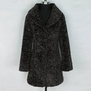 Winter Soft Faux Fur Coat Women slim fit turn-down collar black teddy coat faux fur jacket