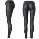 Women Leather Pants Punk Gothic Lady Trousers Stretch Push Up Legging Slim Fit Street