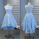 Elegant Lady Light Blue Bridesmaid Dresses Organza with Lining and Applique Zipper