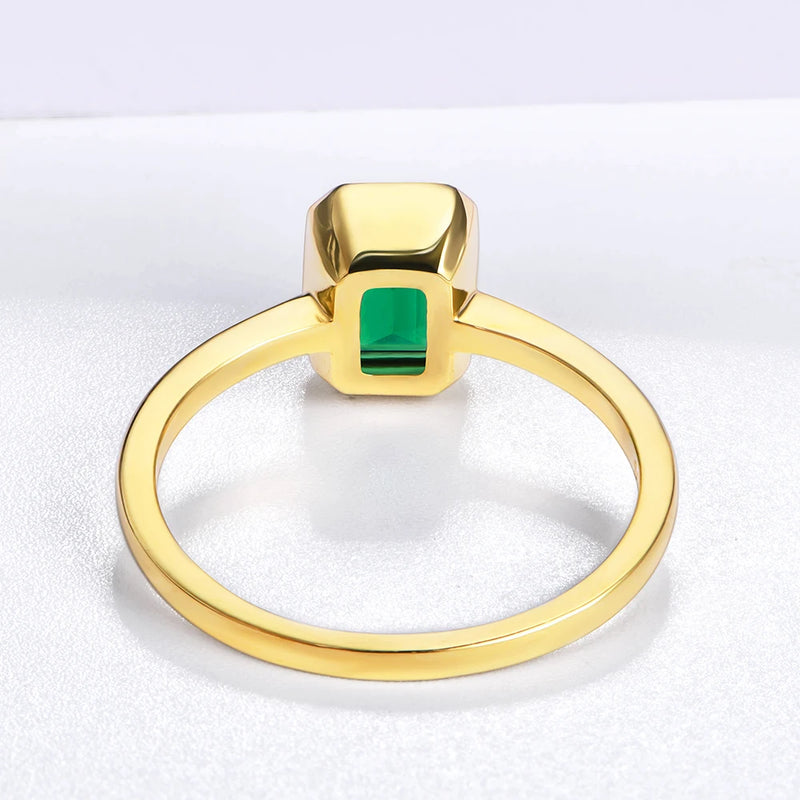 Emerald Rings for Women Real Silver Ring Mens Jewelry Anniversary Party Gift