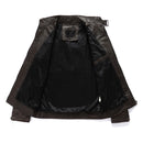 Men's Leather Jacket Winter Autumn Thick Motorcycle Leather Jacket Vintage Slim Fit Coat Male