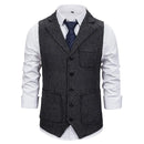 Men Waistcoat Formal Business Slim Fit Sleeveless Jacket