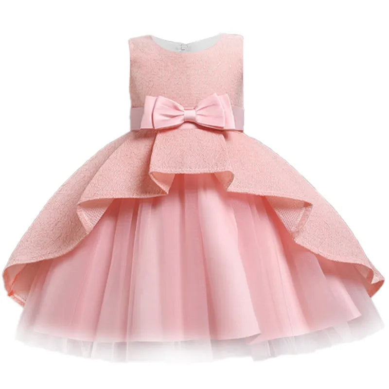 Flower Toddler Girls Dress Lace Bow Kids Dresses For Girls Clothes Children Christmas Dress For Girl Party Wedding Costume
