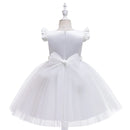 Summer Children Birthday Party Dress Girls Princess Dress Lace Skirt Flying Sleeve Dress Baby Kids Clothes