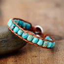 Leather Wrap Bracelet Stones Femme Vintage Weaving Designer Art Bracelet Jewelry Gifts
