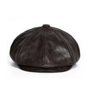 Beret Hats For Man Genuine Leather Caps Retro
