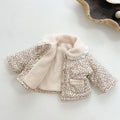 Baby Girl Winter Clothes Jacket Thick Lamb Lace Collar Infant Toddler Child Warm Floral Coat Baby Outwear Cotton 0-3y