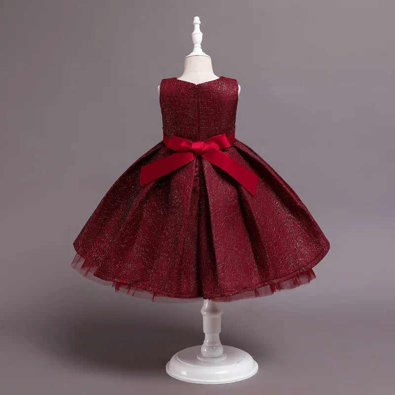Flower Toddler Girls Dress Lace Bow Kids Dresses For Girls Clothes Children Christmas Dress For Girl Party Wedding Costume
