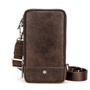 Men Shoulder Bag Genuine Leather Crossbody Bags Large Capacity with Phone Pocket Casual Male Waist Pack