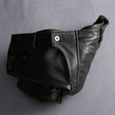 Genuine Leather Mens Straight Pants Biker Pants