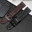Genuine Leather Braided Watch Strap Quick Release Wrist Band Bracelet Accessories